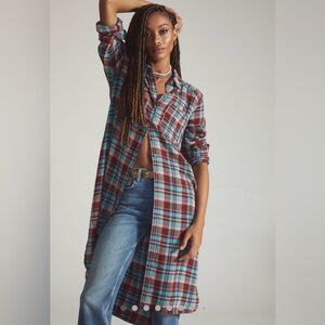 Anthropologie Plaid long shirt